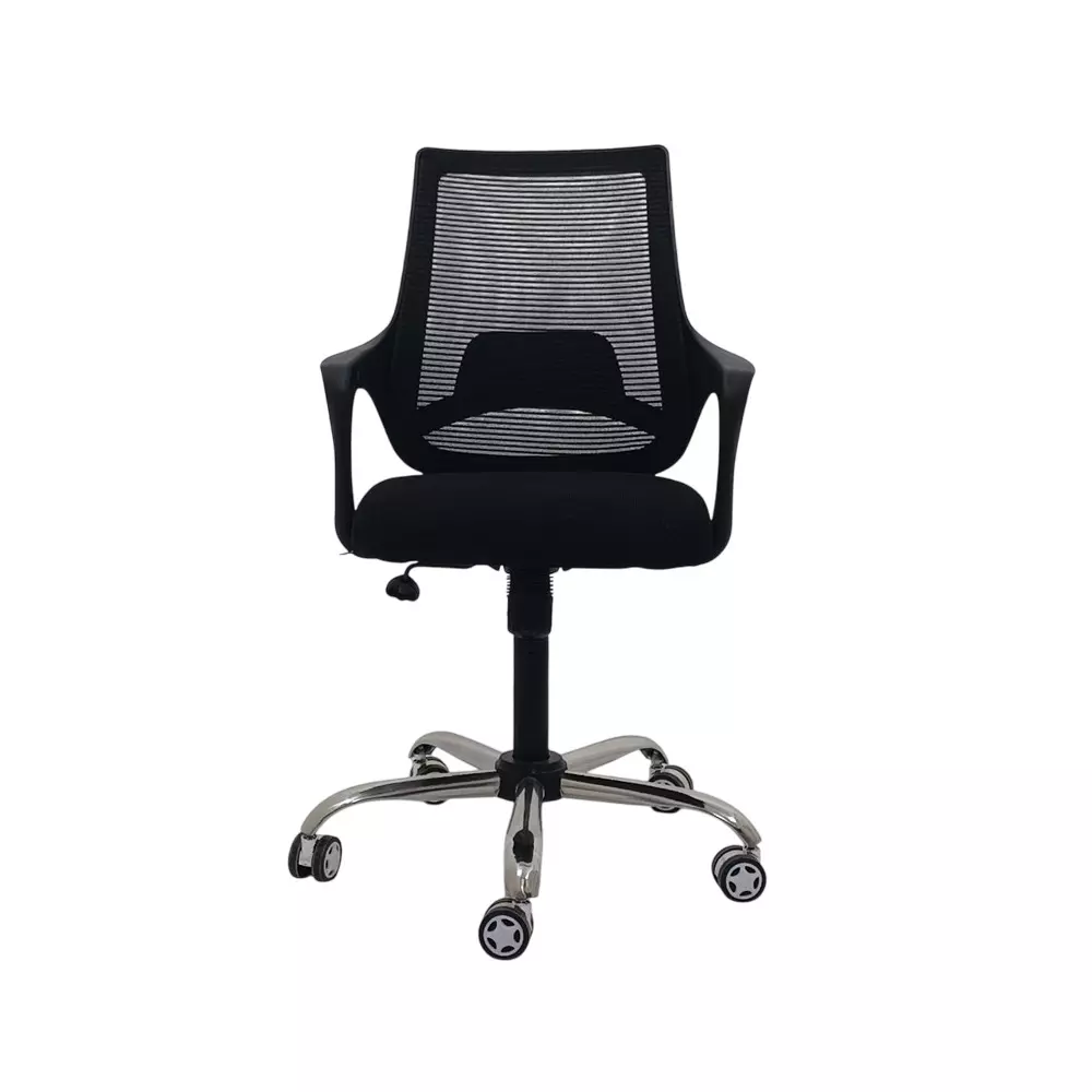 MY CUBICLES Swift Office Chair Mid Back Polyurethane Foam Weight Capacity Upto 110 Kg Black, MC0086