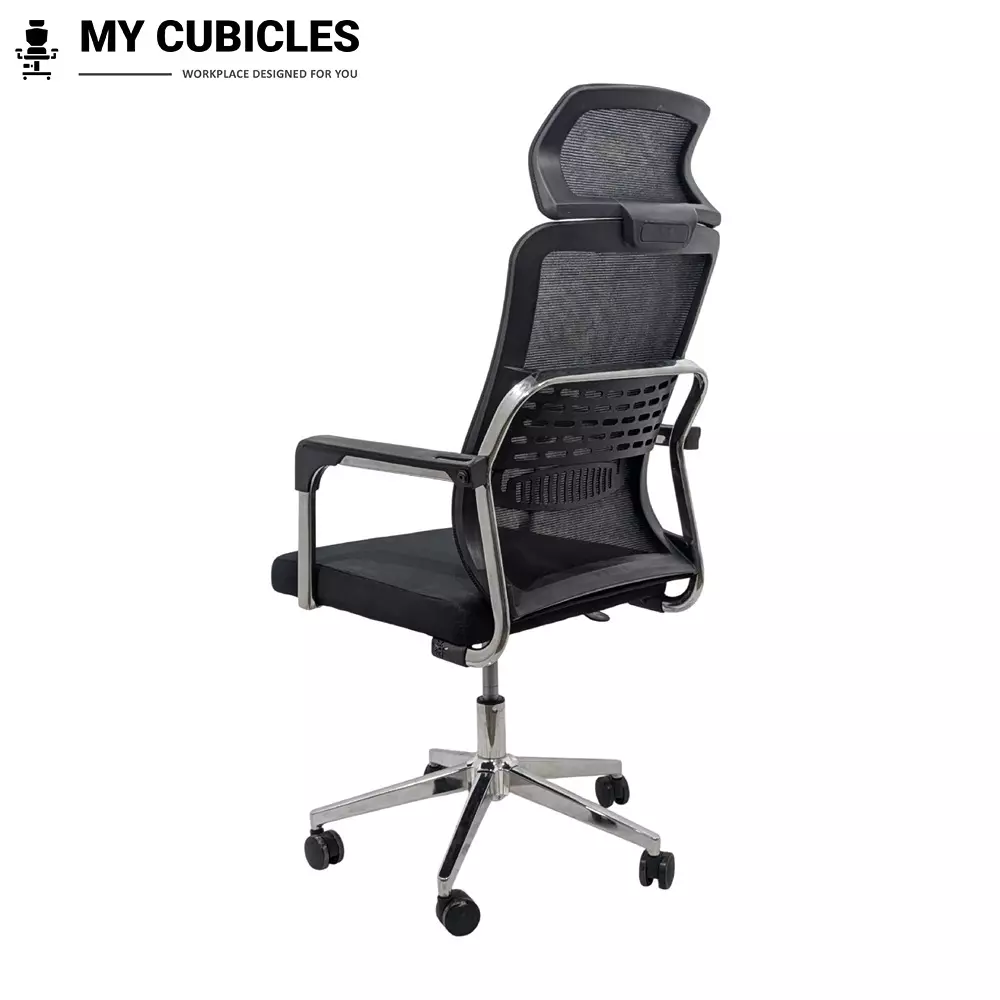 MY CUBICLES Empyrean Ergonomic Office Chair High Back Polyurethane Foam Weight Capacity Upto 125 Kg Black, MC0056