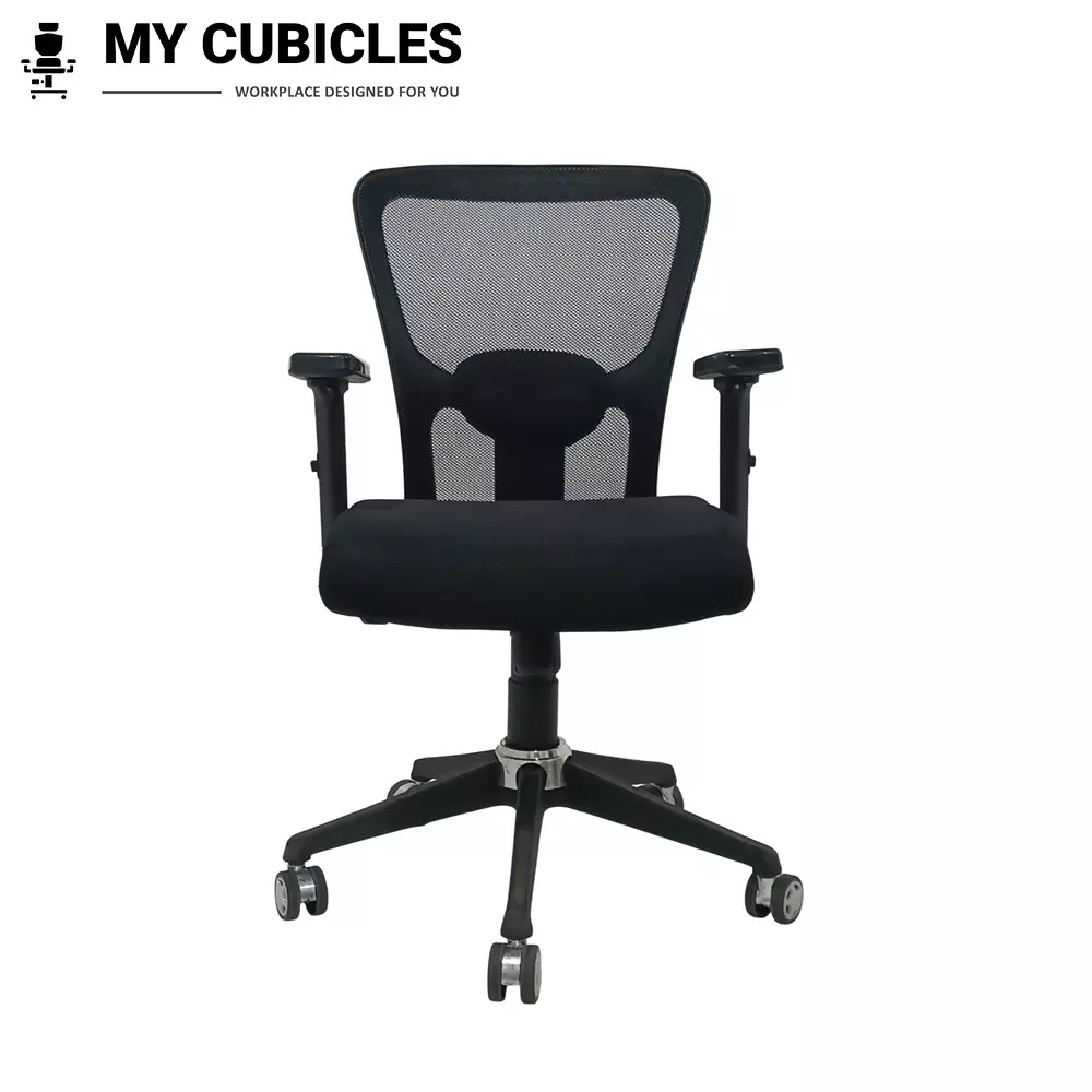 MY CUBICLES AeroFlex Office Chair Low Back Polyurethane Foam Weight Capacity Upto 115 Kg Black, MC0090