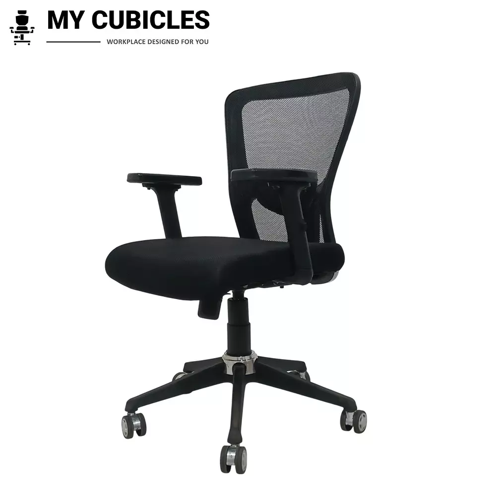MY CUBICLES AeroFlex Office Chair Low Back Polyurethane Foam Weight Capacity Upto 115 Kg Black, MC0090