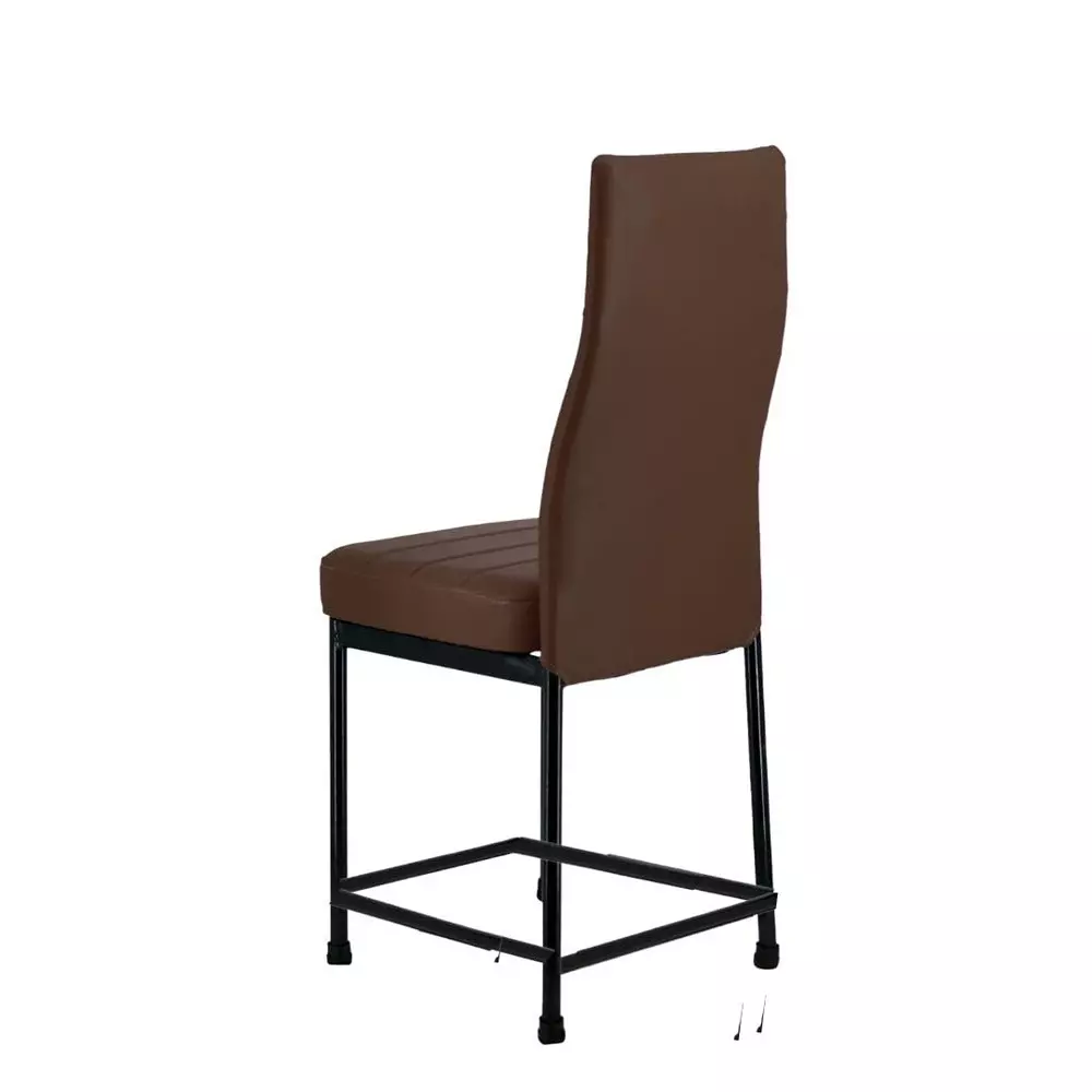 Zidle Bloom Dining Chair Set Faux Leatherette Solid Back Brown for Living Room, Dining, Restaurant, Study, Balcony, Kitchen (Pack of 4)