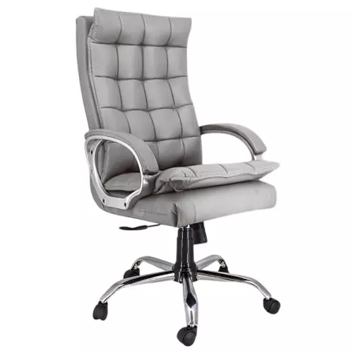 NEWTURN Boxer Boss&nbsp;Office Chair High Back Standard Size Matel Material 5 Wheel with Arm Rest Revolving Premium Grey