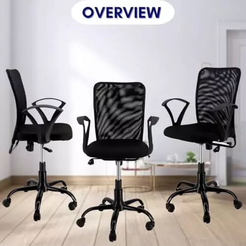 NEWTURN Sigma Office Chair 457 mm (18 inch) Mesh Material 5 Wheel Black
