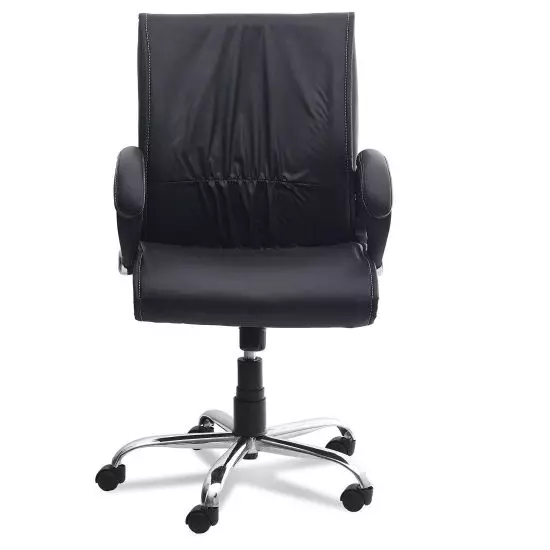 Ib basics Black Leatherette Lavazi Medium Back Ergonomicanomic Office Executive Chair