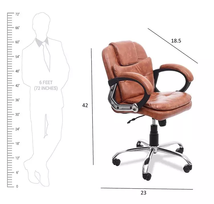 Ib basics Light Brown Leatherette Office Executive Chair