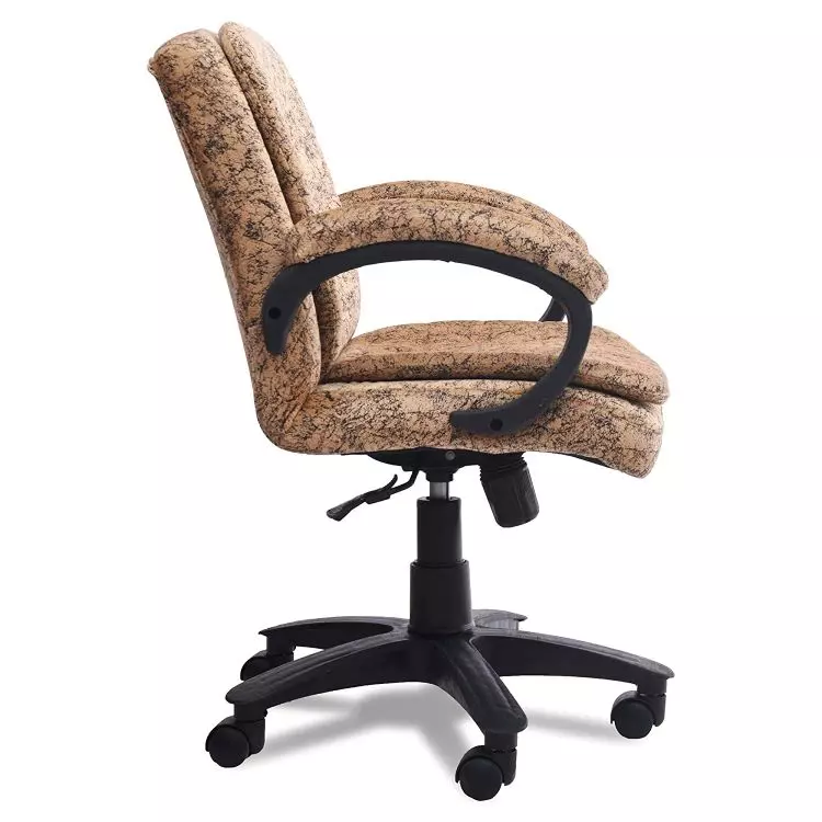 Ib basics Beige Leatherette Medium Back Fabric Office Desk Chair