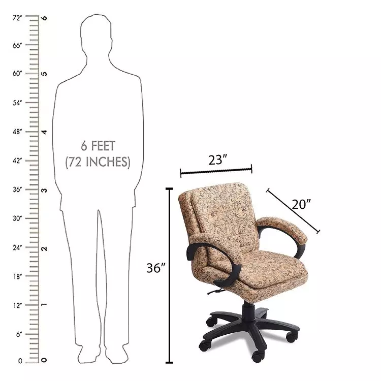 Ib basics Beige Leatherette Medium Back Fabric Office Desk Chair