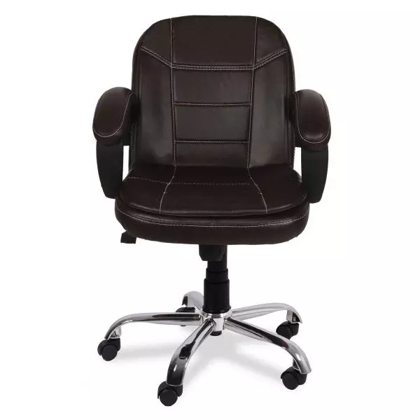 Buy ERGO Dark Bown Leatherette Baxtonn Low Back Office Executive Chair Set of 2 from Industrybuying.com