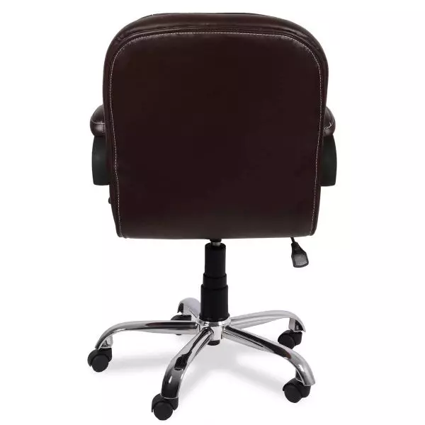 Ib basics Dark Bown Leatherette Baxtonn Low Back Office Executive Chair Set of 2