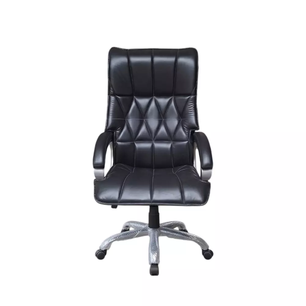 COZY CUB Ergonomic Office Executive Chair with Arm Rest Black Leatherette High Back for Office & Home, CC-BS-BLK-STR-2