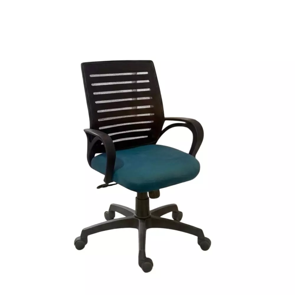 Activa Jerry Ergonomic Office Chair Medium Back Mesh Fabric Teal & Green for Home & Office Use