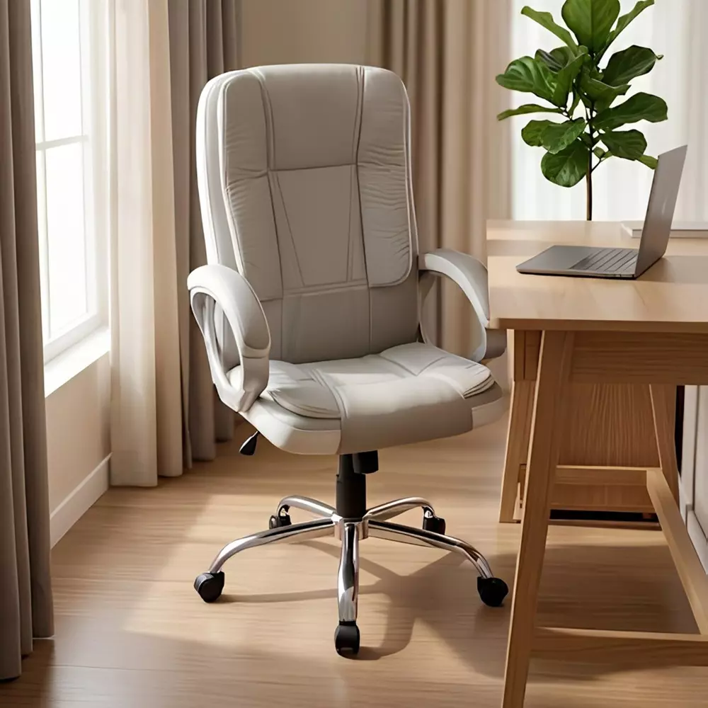 activa-venture-ergonomic-office-chair-with-arm-rest-high-back-leatherette-pu-foam-white-grey-for-home-office-use