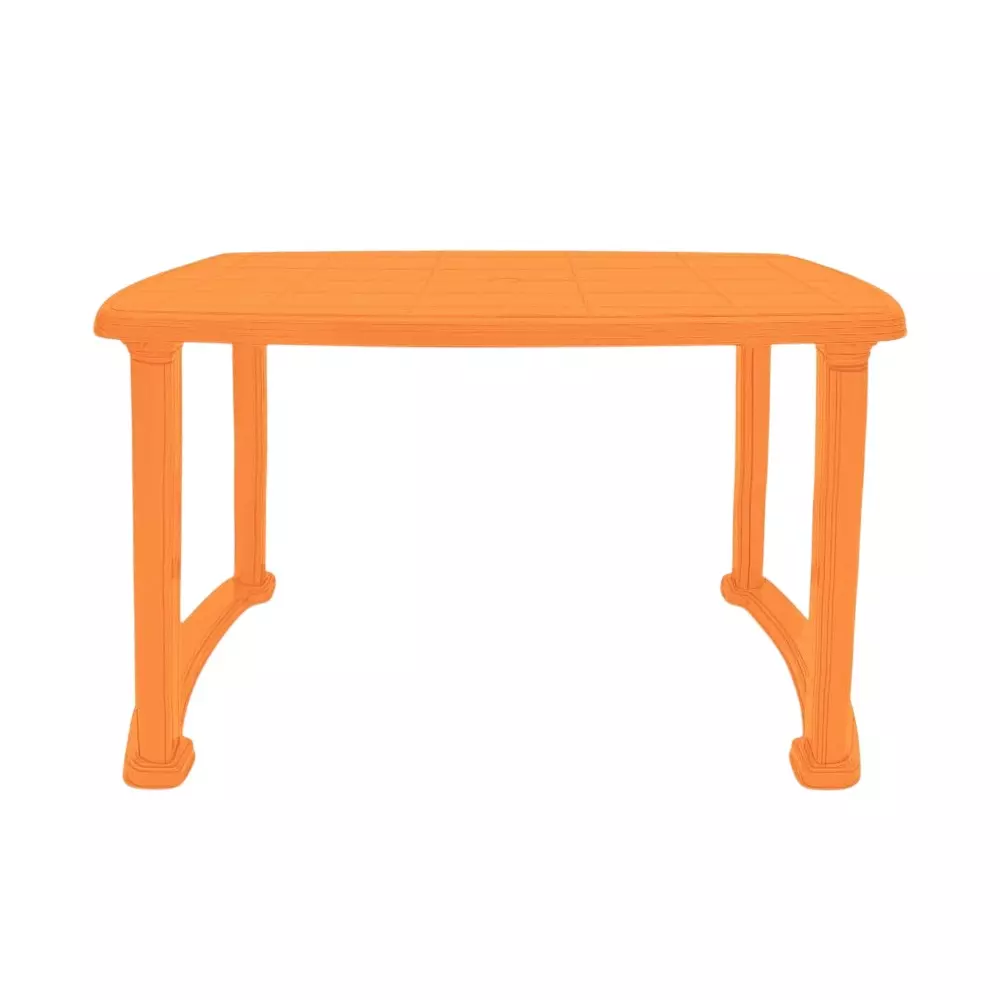 Maharaja Classic Dining Table Virgin Plastic Material 114x73x72 cm Size, Orange