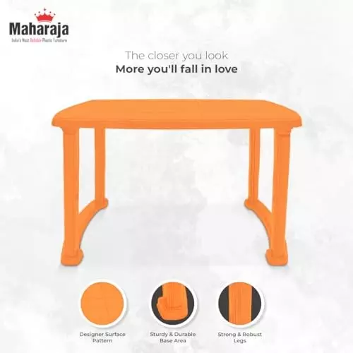 maharaja-classic-dining-table-virgin-plastic-material-114x73x72-cm-size-orange