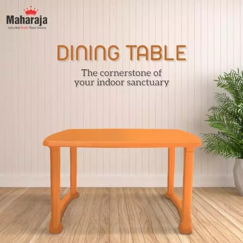 maharaja-classic-dining-table-virgin-plastic-material-114x73x72-cm-size-orange