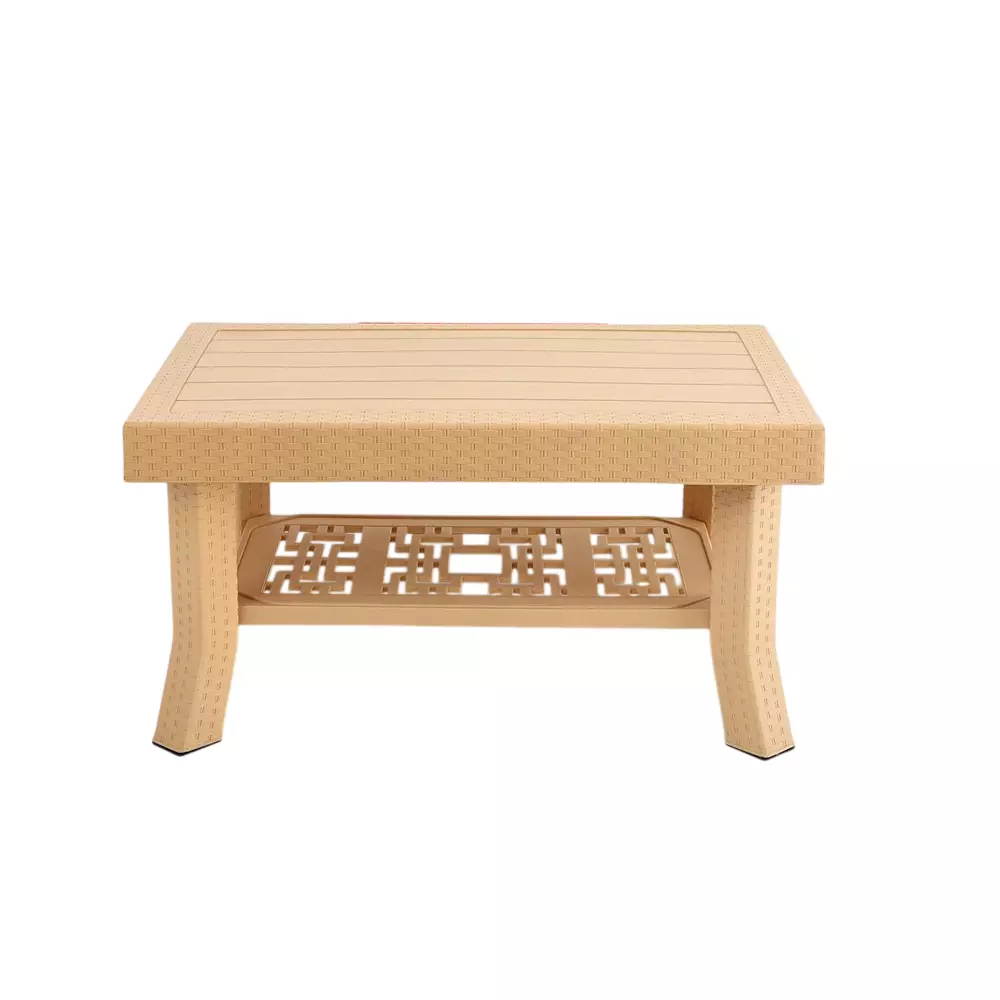 Maharaja Polo Plastic Center Table Rectangular Shape 60x90x46 cm, Beige