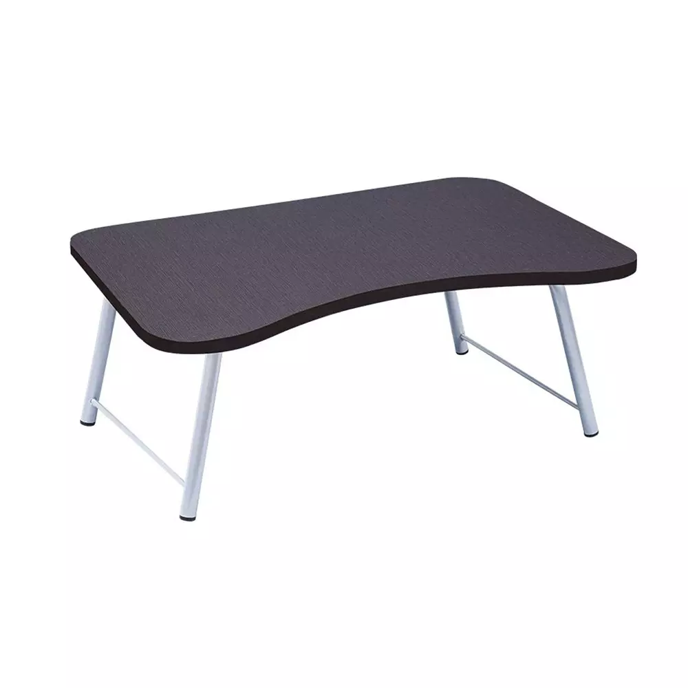 Swagath Portable Plastic Laptop Table Black Matte Finish Wood & Metal for Home & Office Use, LT-02