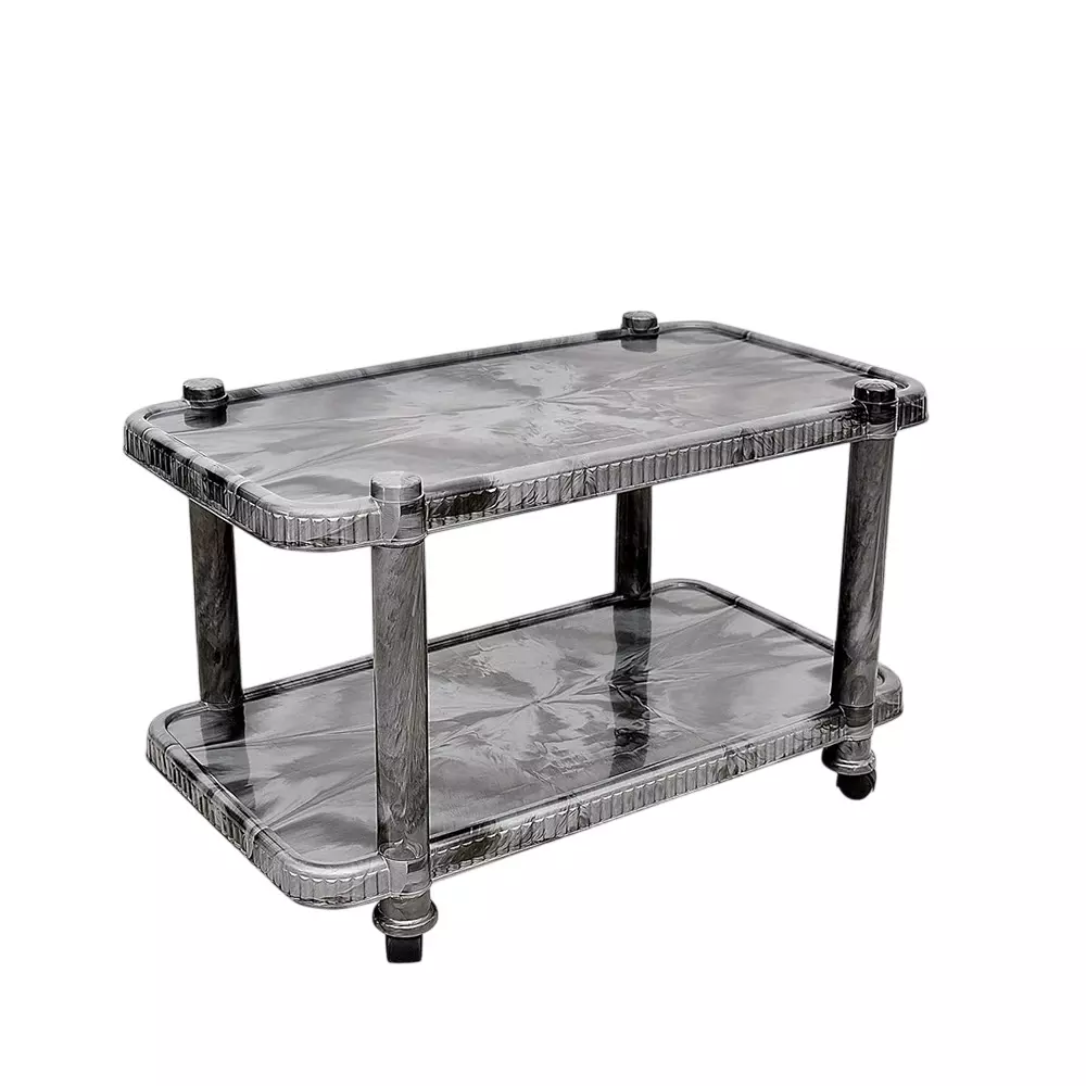 Maharaja T-4 Center Trolley Table Plastic Rectangular Shape Weather Proof, Silver