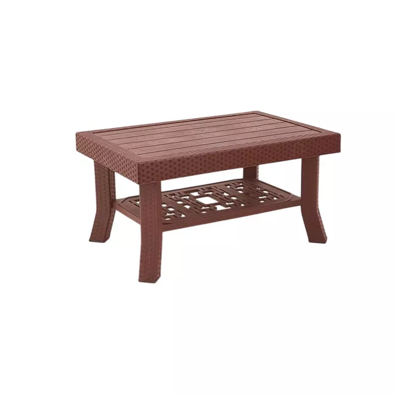 Maharaja Polo Plastic Center Table Rectangular Shape 60x90x46 cm, M_Brown