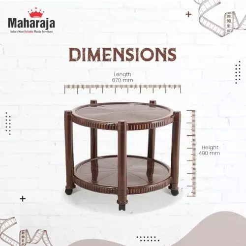 maharaja-t-5-center-trolley-table-plastic-round-shape-weather-proof-teakwood