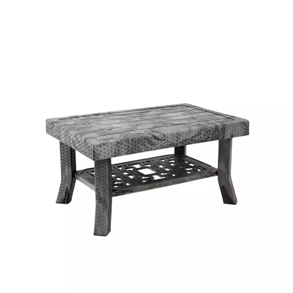 Maharaja Polo Plastic Center Table Rectangular Shape 60x90x46 cm, Silver