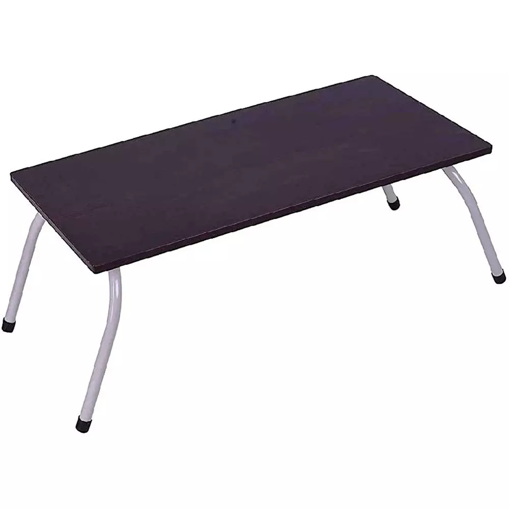Swagath Portable Laptop Table Brown Matte Finish Wood & Metal for Home & Office Use, LT-01