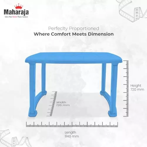 maharaja-classic-dining-table-virgin-plastic-material-114x73x72-cm-size-blue