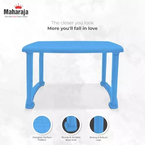 maharaja-classic-dining-table-virgin-plastic-material-114x73x72-cm-size-blue