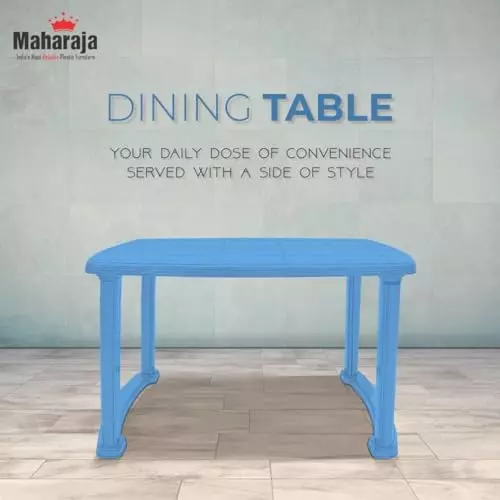 maharaja-classic-dining-table-virgin-plastic-material-114x73x72-cm-size-blue