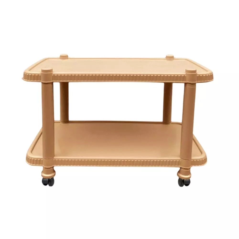 Maharaja T-4 Center Trolley Table Plastic Rectangular Shape Weather Proof, Beige