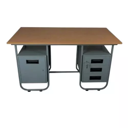 GENERIC 121.92×60.96 cm (4×2 Feet) Office Table Color Coated Metal Corrosion Resistance Drawers Included