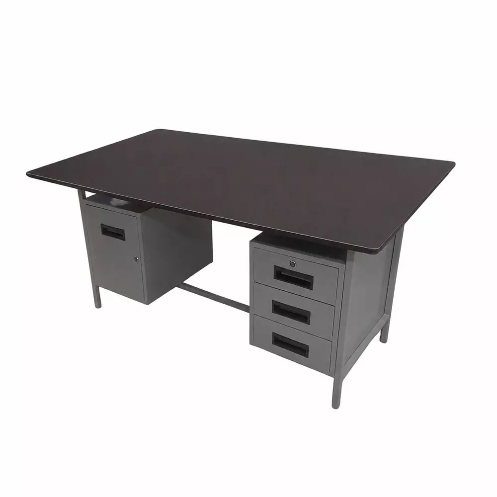 GENERIC 121.92×60.96 cm (4×2 Feet) Office Table Color Coated Metal Corrosion Resistance Drawers Included