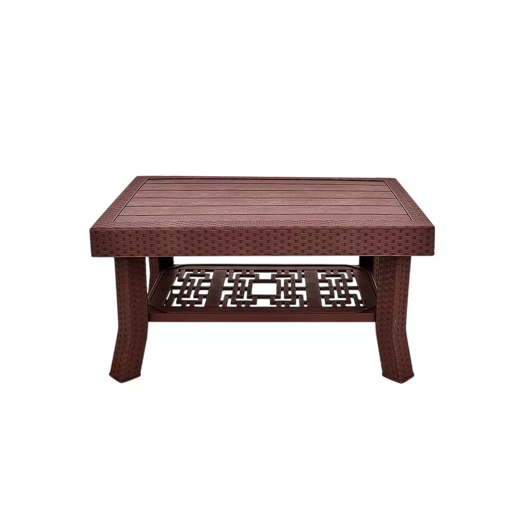 Maharaja Polo Plastic Center Table Rectangular Shape 60x90x46 cm, Brown