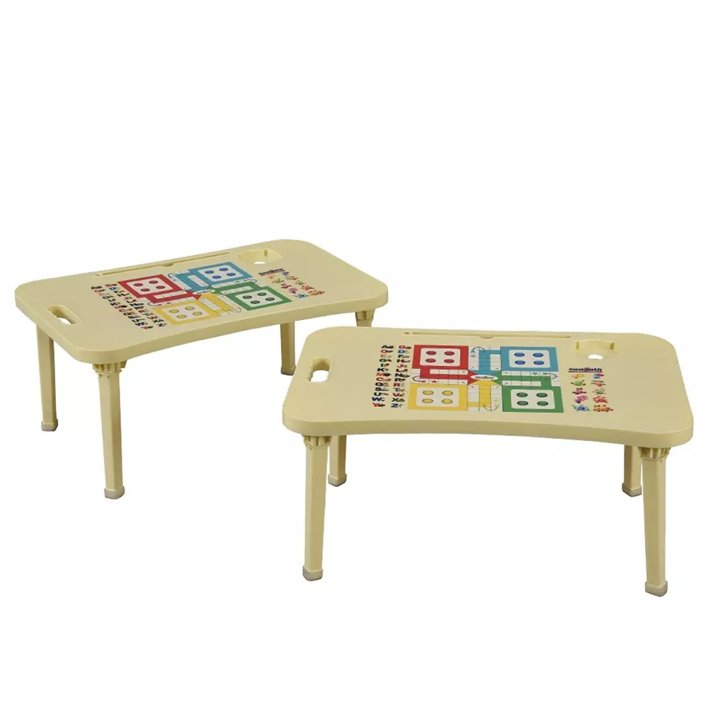 Swagath Laptop Table (Foldable) Plastic Primary Material Particle Board Secondary Material Pre-Assembled Type Ivory Color, XTOP-IVY-2 (Pack of 2 Pcs)