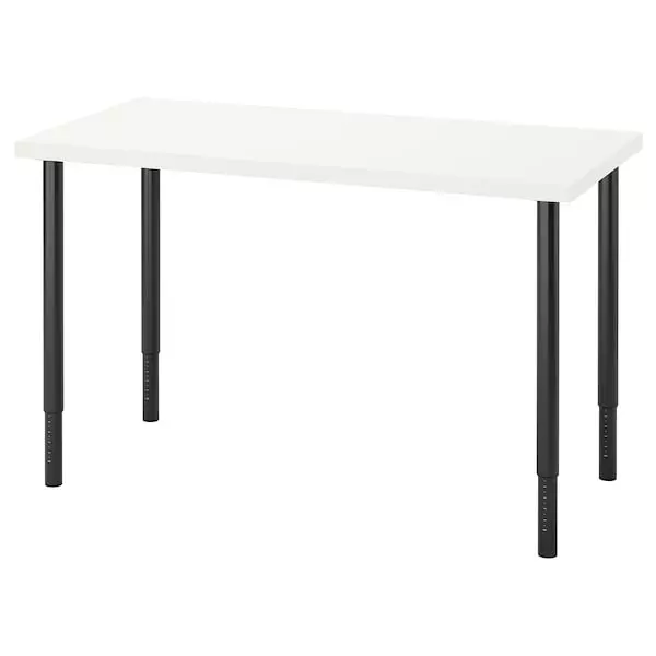 Buy Ikea Lagkapten/Olov Series Desk with Adjustable Legs White/Black