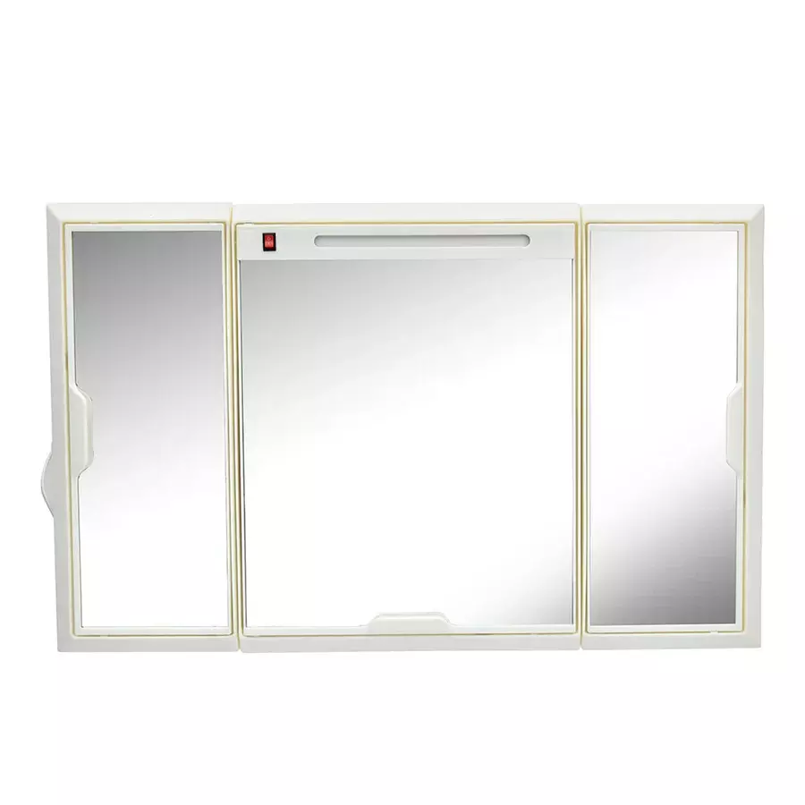 Nilkamal Glory Mirror Cabinet Set Powder Coated White Plastic & Glass mirror 85x12x54 cm for Home & Office Use