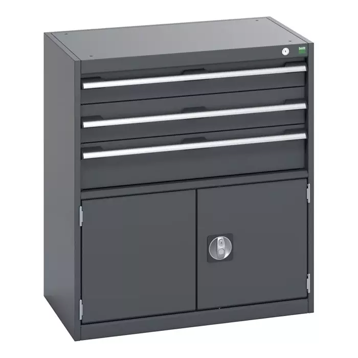 Bott 2 Door 3 Drawer Sheet Steel Floor Standing Cabinet 800x525x900 mm, 40012023.77v