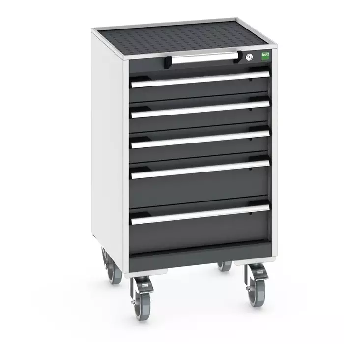 Bott 5 Drawer Sheet Steel Floor Standing Cabinet 525x525x885 mm, 40402132.19V