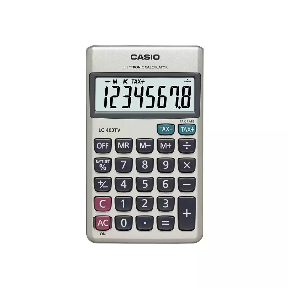 Casio LC403TV Grey 8 Digit Portable Calculator