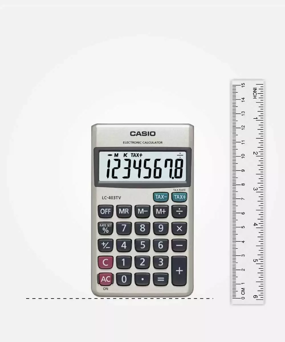 Casio LC403TV Grey 8 Digit Portable Calculator