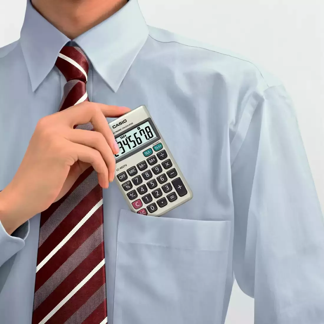 Casio LC403TV Grey 8 Digit Portable Calculator