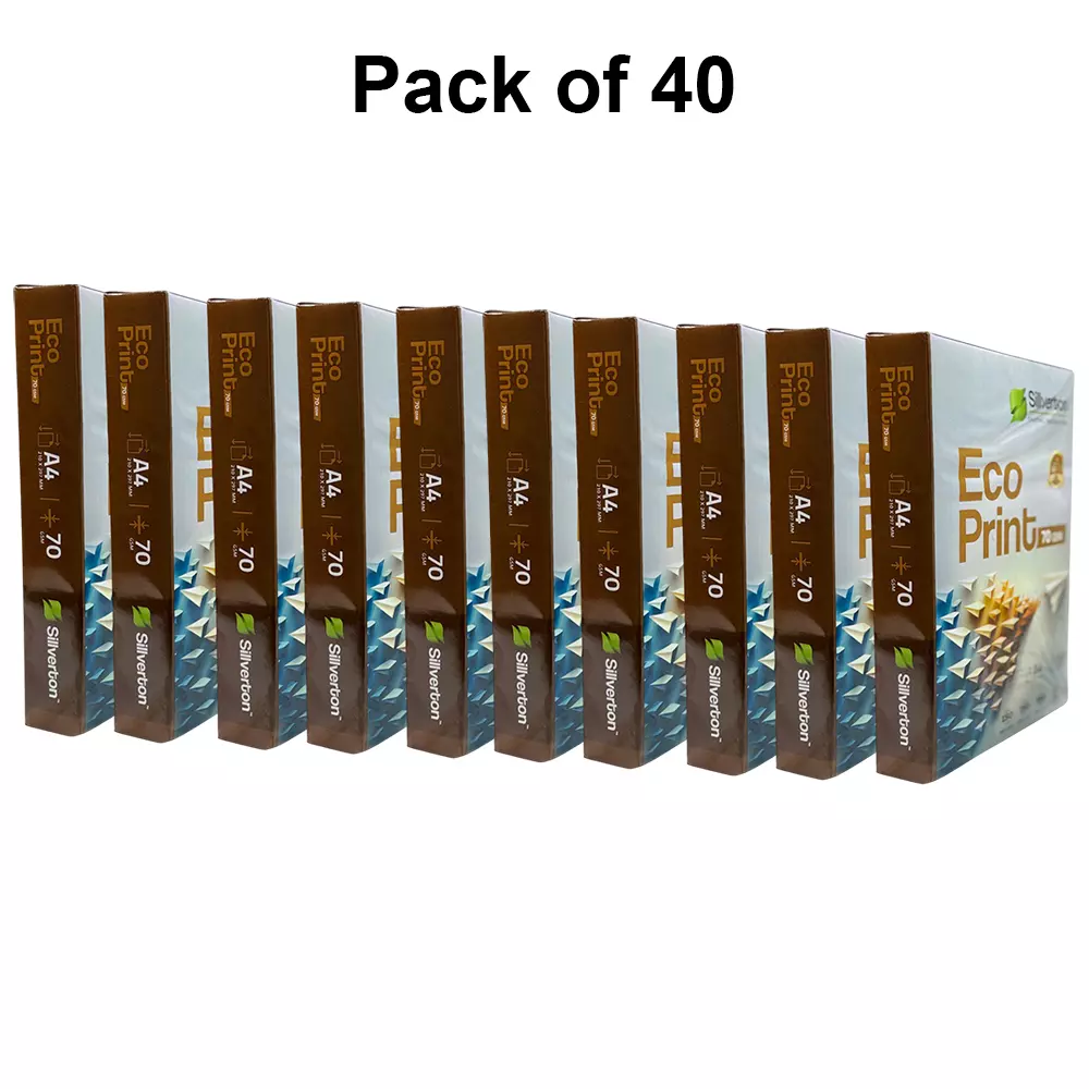 Silverton 70 GSM White A4 Size Copier Paper (Pack of 40 Ream)