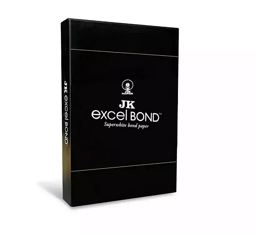 JK Excel 90 GSM A4 Size Bond Paper 100 Sheets White (Pack of 5 Ream)