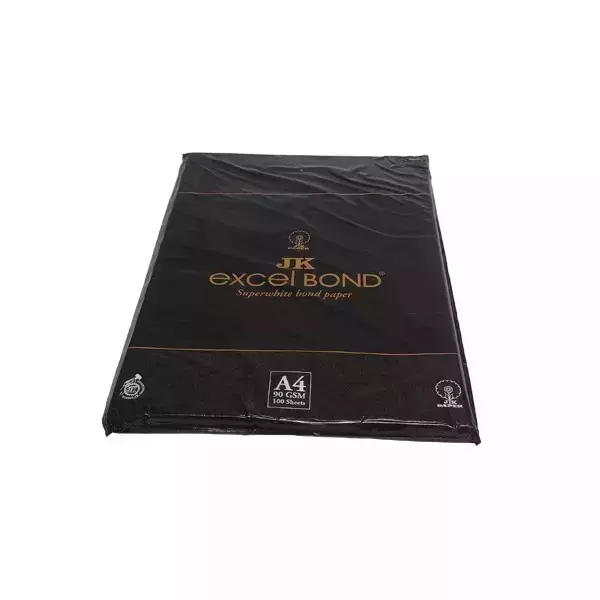 JK Excel 90 GSM A4 Size Bond Paper 100 Sheets White (Pack of 5 Ream)