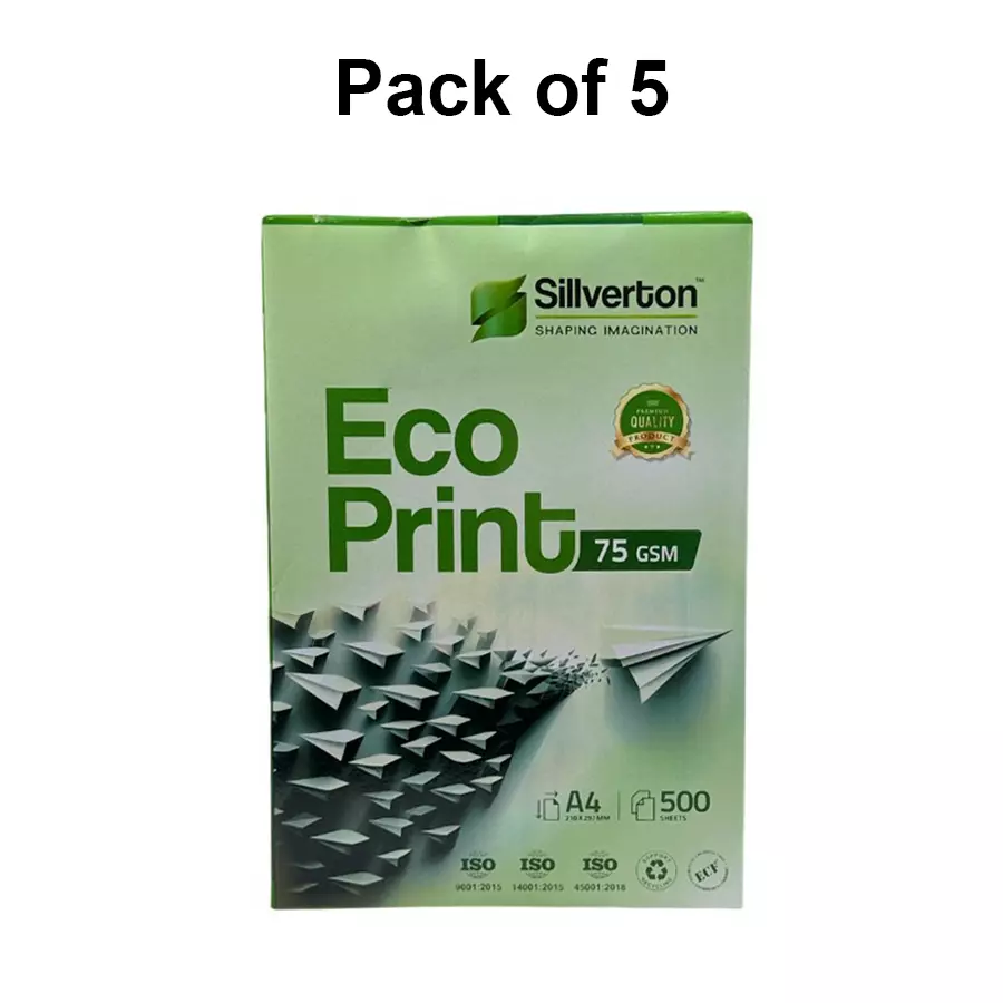 Silverton 75 GSM White A4 Size Copier Paper (Pack of 5 Ream)