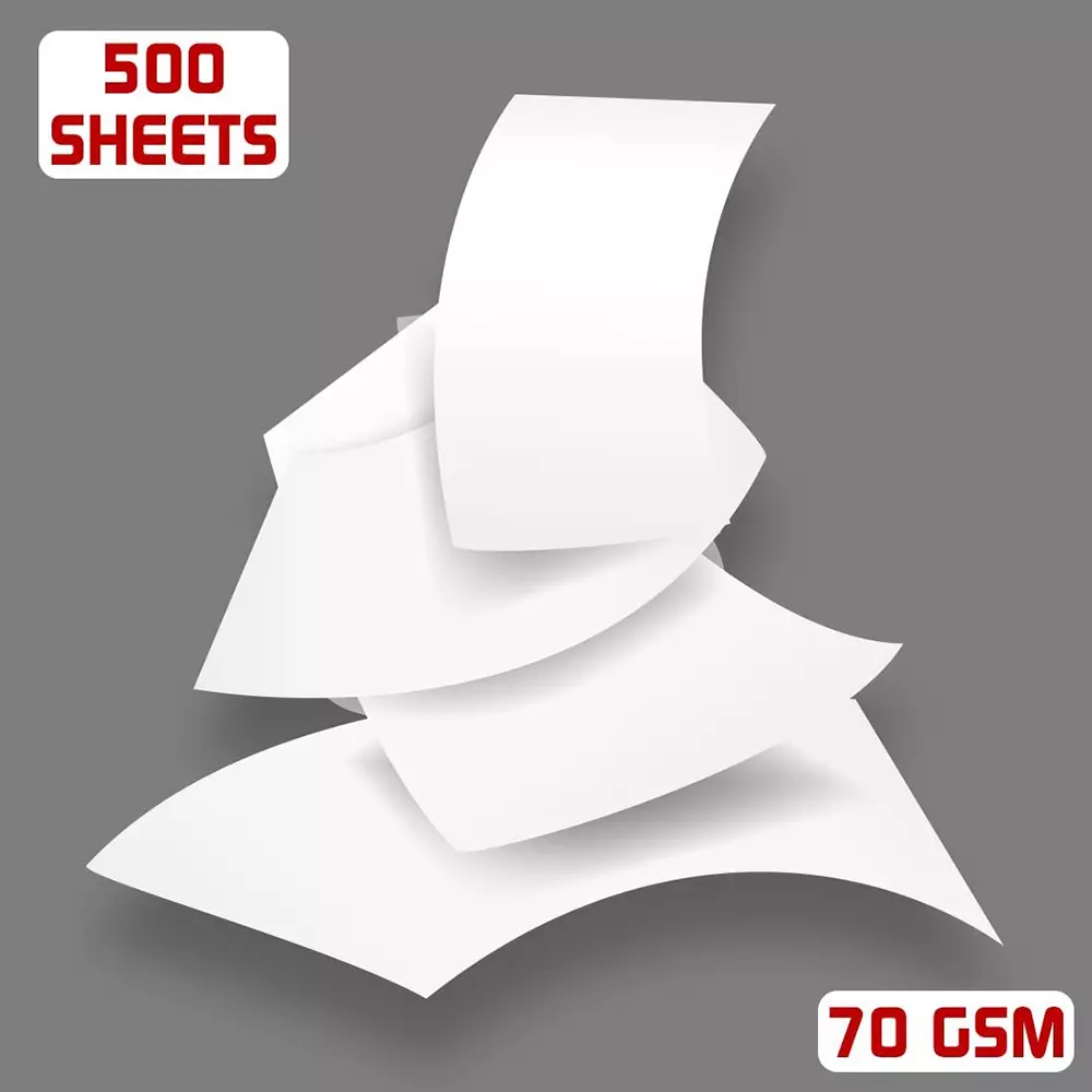 Pristine Copier Paper 70 GSM A4 Size 500 Sheets White (Pack of 10 Ream)