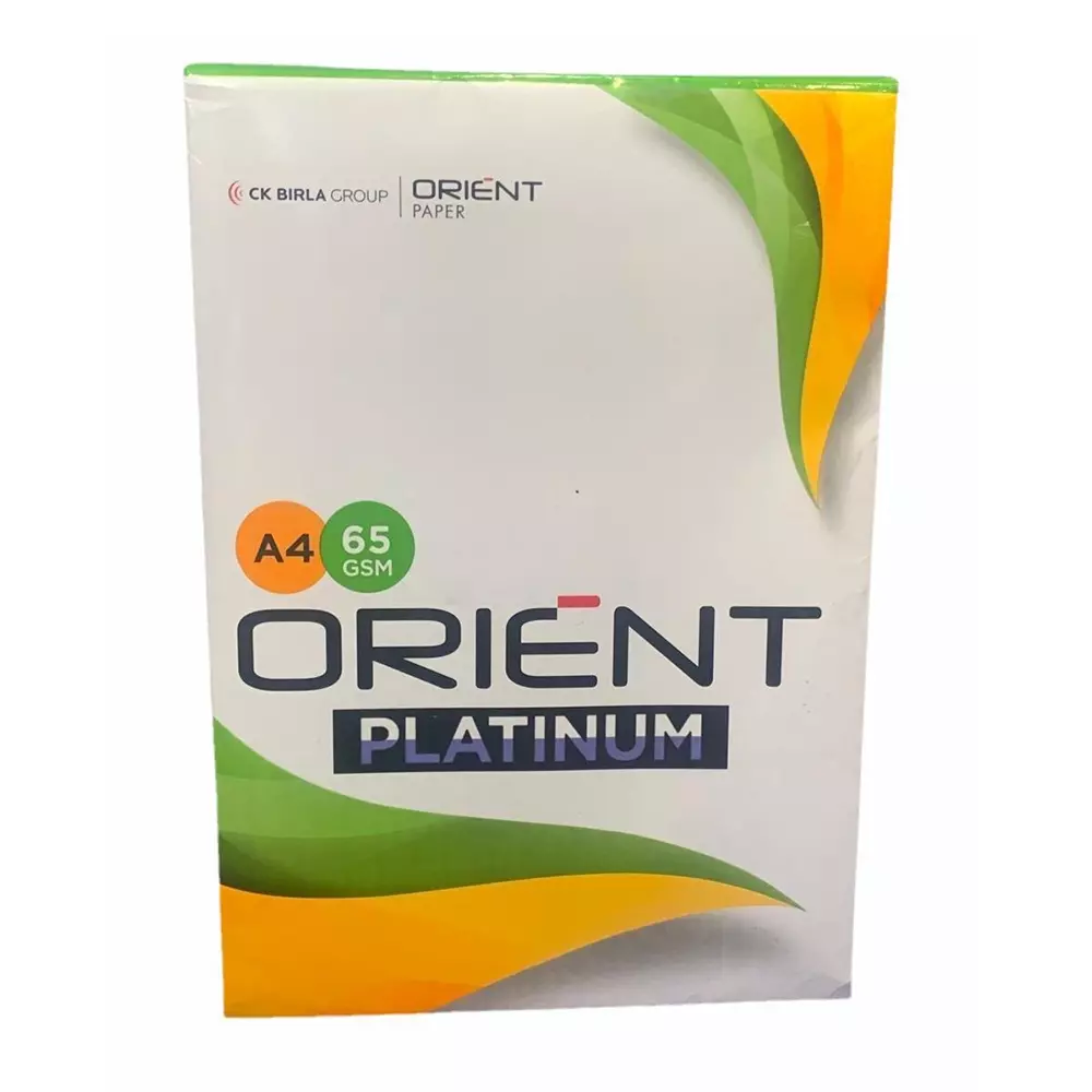 Orient Paper Platinum Copier Paper 65 GSM A4 Paper Size 500 Sheets for Printing (Pack of 10 Ream)