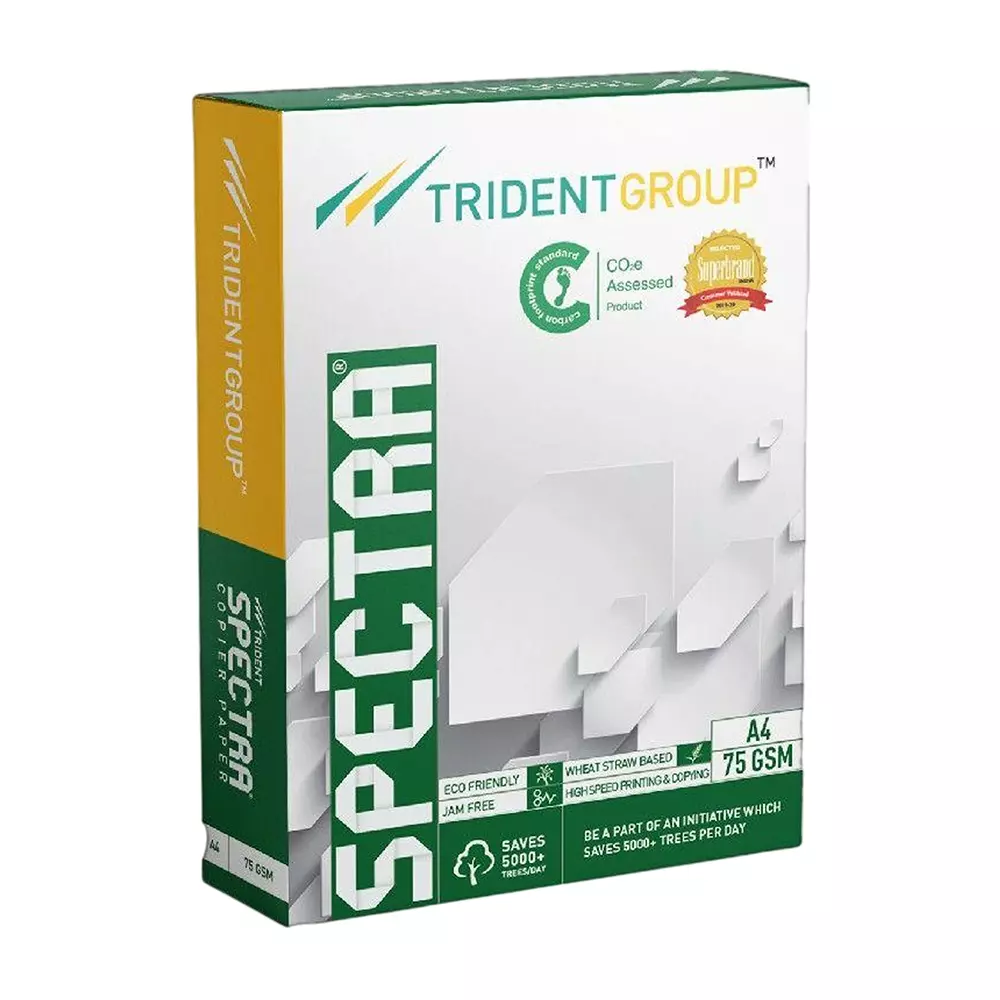 Trident Spectra 75 GSM A4 Size Multipurpose Copier Paper 500 Sheets, White (Pack of 20 Ream)