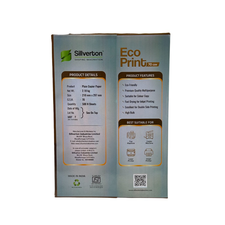 Silverton 70 GSM A4 Copier Paper (Pack of 10 Ream)