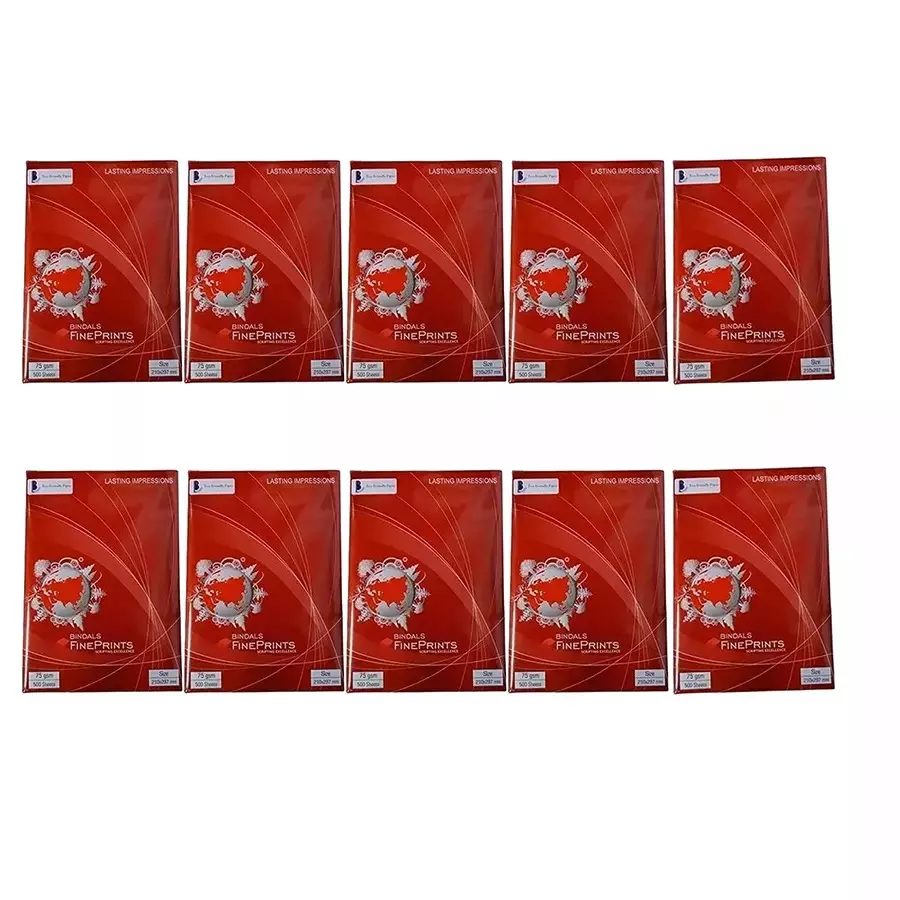 Bindal Fine Prints 75 GSM A4 Size Multipurpose Copier Paper 500 Sheets, White (Pack of 20 Ream)